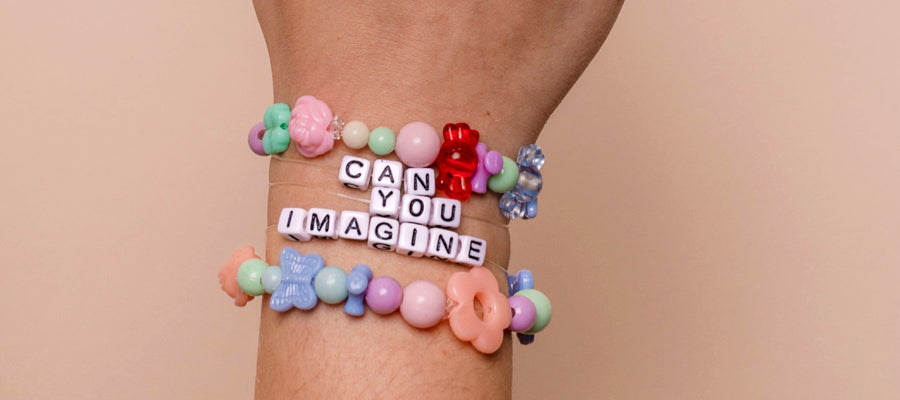 Alphabet bead bracelets  Alphabet beads, Word bracelet, Beaded bracelets