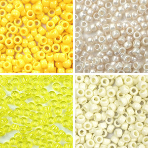 Lemon Silk 4 Color Set, 6 x 9mm Pony Beads, 600 beads