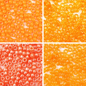 Orange 4 Color Set, 6 x 9mm Pony Beads