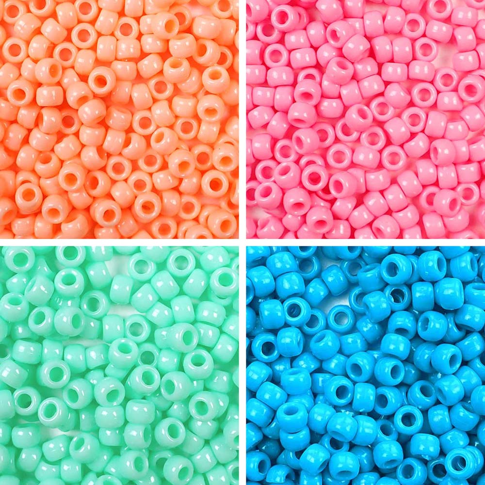 Chill Beach Vibes 4 Color Set, 6 x 9mm Pony Beads, 600 beads