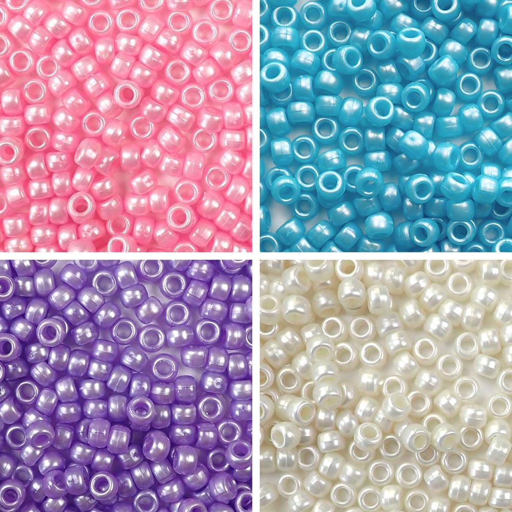 Quefe 2880pcs Pony Beads Kit Rainbow Beads Plastic Bead for Craft 6 x 9mm  24 Col