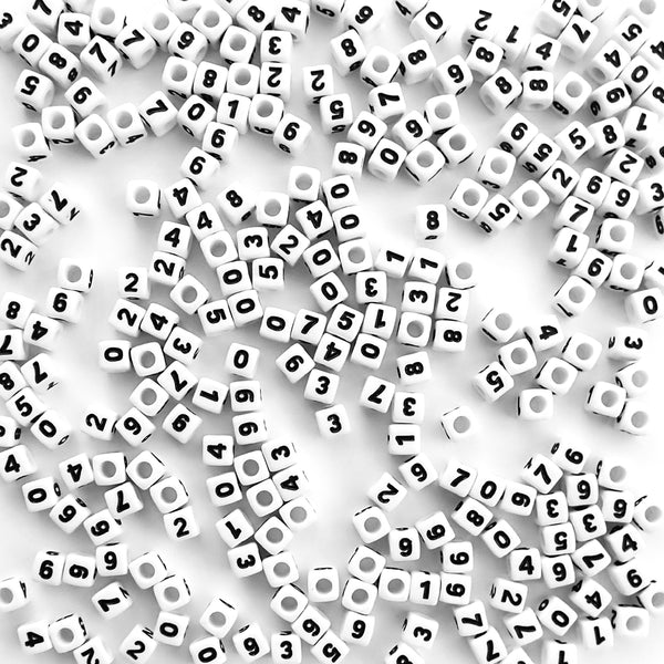 Letter O Alphabet Beads, White beads with Black Letters (7MM) –  TinySupplyShop