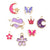 Pink & Purple Charms, Random Designs & Sizes, Set of 8 Charms