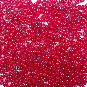 Berry Red Opaque Plastic Pony Beads 6 x 9mm