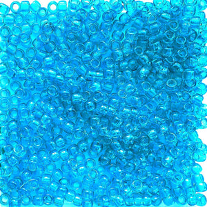 Transparent Turquoise Plastic Craft Pony Beads, Size 6 x 9mm