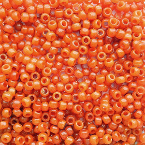 Tiger Coral Marbled Plastic Pony Beads 6 x 9mm