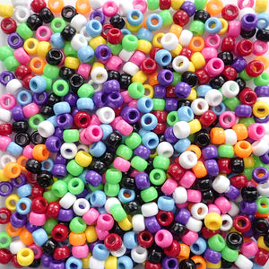 Classic Opaque Multicolor Mix Plastic Pony Beads 6 x 9mm
