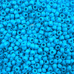 Tropic Blue Plastic Pony Beads 6 x 9mm
