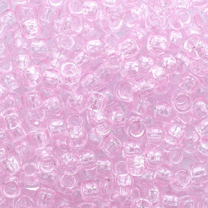 light pale pink transparent pony beads