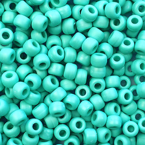 Matte Light Turquoise Plastic Pony Beads 6 x 9mm