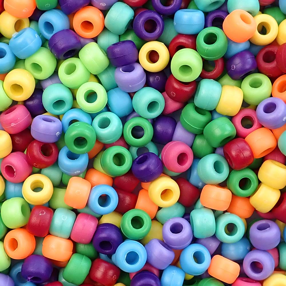 pony beads in a variety of matte opaque colors