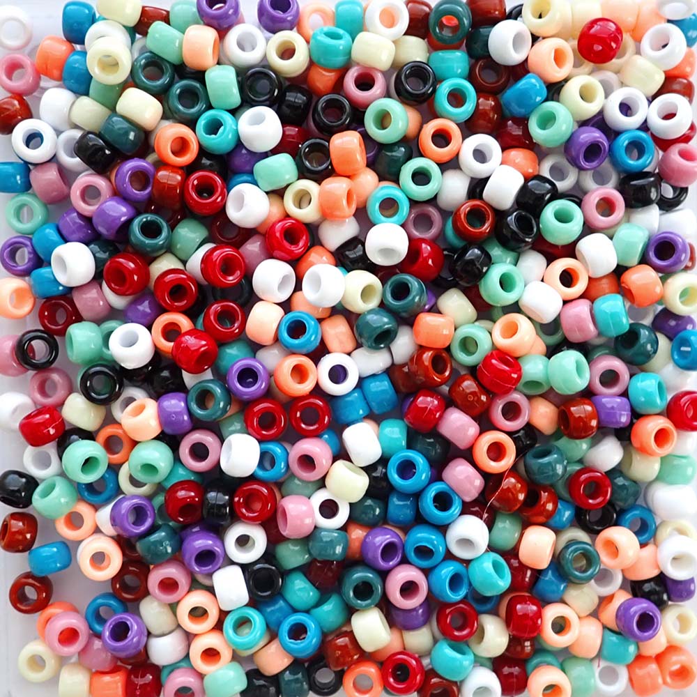 Southwest Multicolor Mix Plastic Pony Beads 6 x 9mm