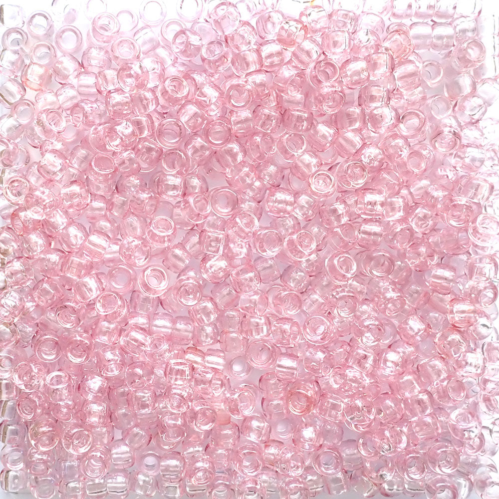 Matte Pink Camouflage Mix Plastic Pony Beads 6 x 9mm