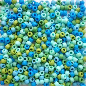 Matte Blueberry Mix Plastic Pony Beads 6 x 9mm