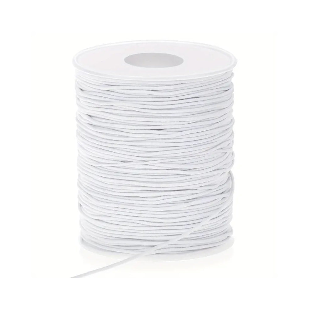 White Elastic Stretch Cord 1.2mm thick, 100 yards (300 ft)