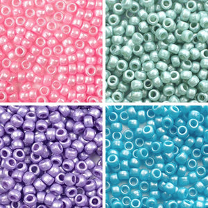 Mermaid Theme 4 Color Set, 6 x 9mm Pony Beads