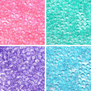 Mermaid Theme 4 Color Set, 6 x 9mm Pony Beads
