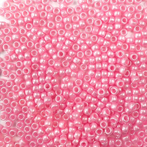 Light Pink Pearl Plastic Craft Pony Beads, Plastic Bead Size 6 x 9mm in bulk bag