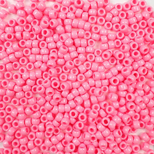 Pink Plastic Craft Pony Beads, Plastic Bead Size 6 x 9mm in a bulk bag