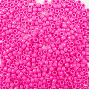 Hot Pink Plastic Craft Pony Beads, Plastic Bead Size 6 x 9mm in bulk bag