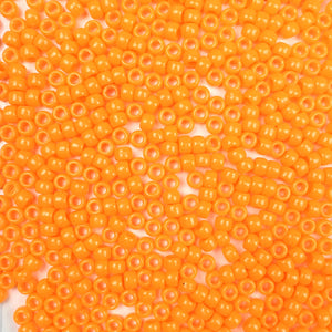 Orange Opaque Plastic Craft Pony Beads, Size 6 x 9mm