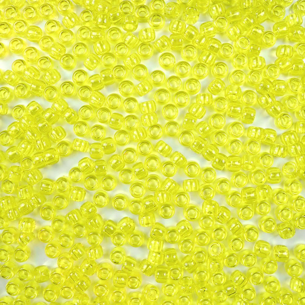 transparent yellow pony beads