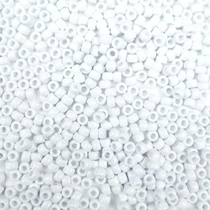 White Plastic Craft Pony Beads, Size 6 x 9mm