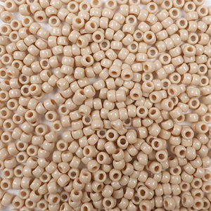 Dark Ivory Tan Plastic Craft Pony Beads, Size 6 x 9mm