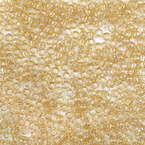 Gold Glitter Plastic Craft Pony Beads, Size 6 x 9mm
