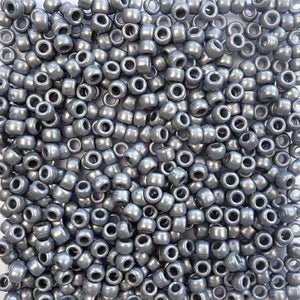 Gray Pearl Plastic Craft Pony Beads, Size 6 x 9mm