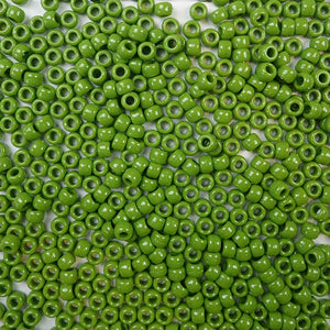 Olive Green Opaque Plastic Pony Beads 6 x 9mm