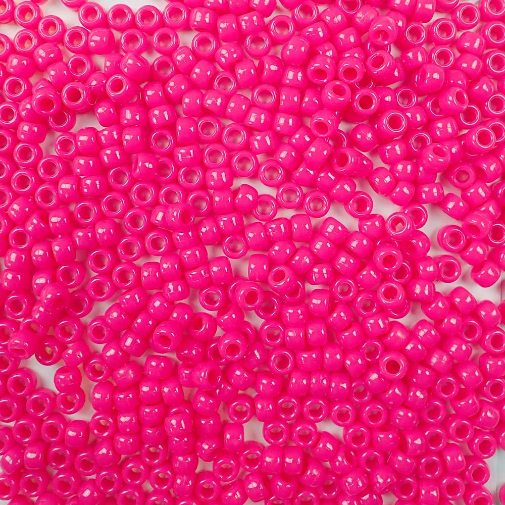 Neon Pink Pony Beads for bracelets, jewelry, arts crafts, made in USA - Pony  Beads Plus