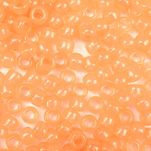Orange Glow in the Dark Plastic Craft Pony Beads, Size 6 x 9mm