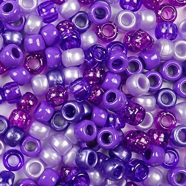 Purple Mix Pony Beads for bracelets, jewelry, arts crafts, made in USA - Pony  Beads Plus