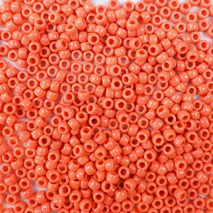 Coral Plastic Craft Pony Beads, Size 6 x 9mm