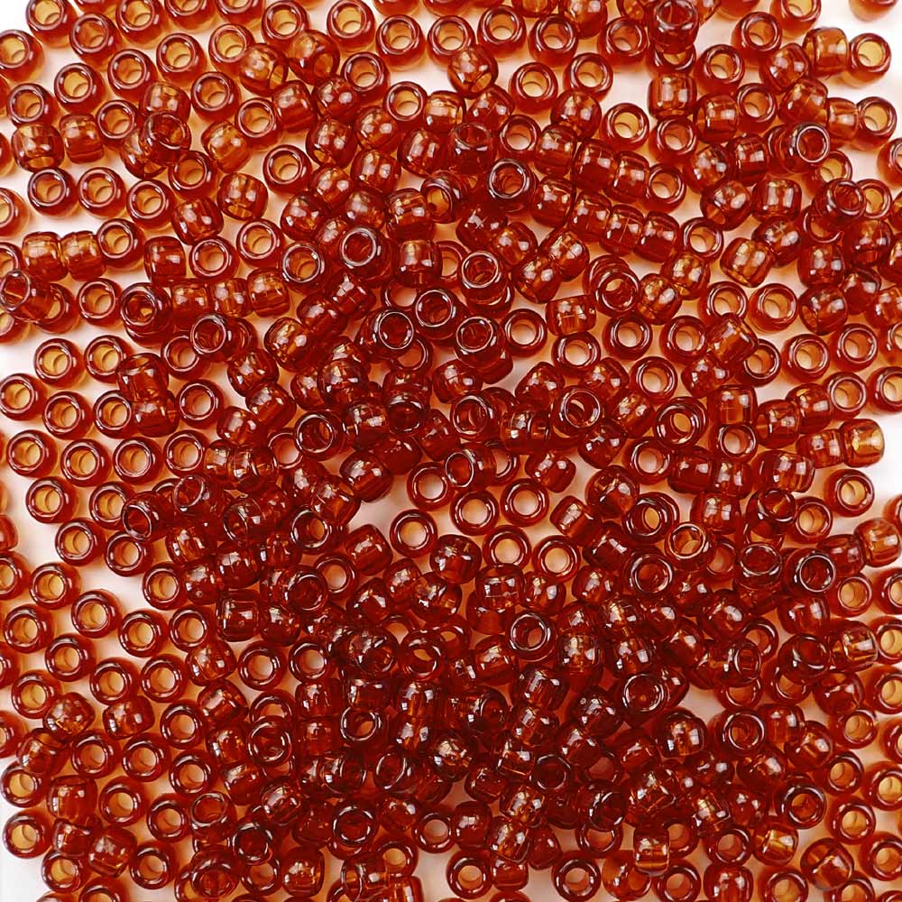 Tortoise Transparent Plastic Craft Pony Beads, Size 6 x 9mm