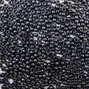 Black Pearl Plastic Craft Pony Beads, Size 6 x 9mm