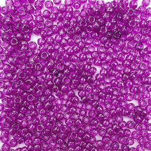 Purple Glitter Plastic Craft Pony Beads, Size 6 x 9mm