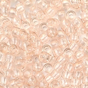 Transparent Champagne Plastic Craft Pony Beads, Size 6 x 9mm