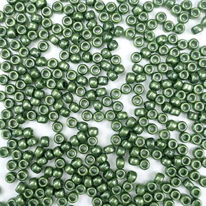 Jade Green Pearl Plastic Craft Pony Beads, Size 6 x 9mm