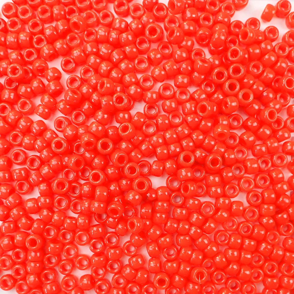 Neon Red Pony Beads for bracelets, jewelry, arts crafts, made in