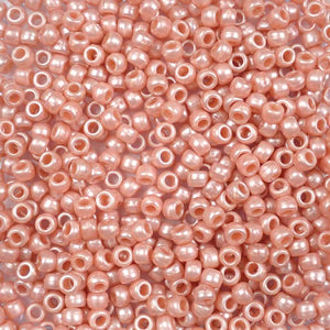 Peach Pearl Plastic Pony Beads 6 x 9mm
