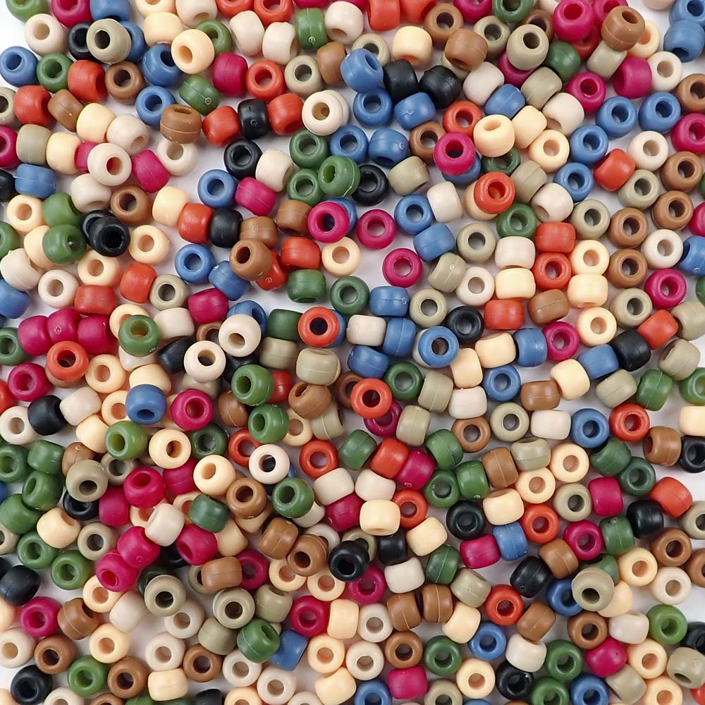 Party Mix Multi-Color Plastic Pony Beads 6 x 9mm, 500 beads