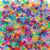 Rainbow Glitter Multi Color Mix Plastic Craft Pony Beads, Bead Size 6 x 9mm in bulk bag