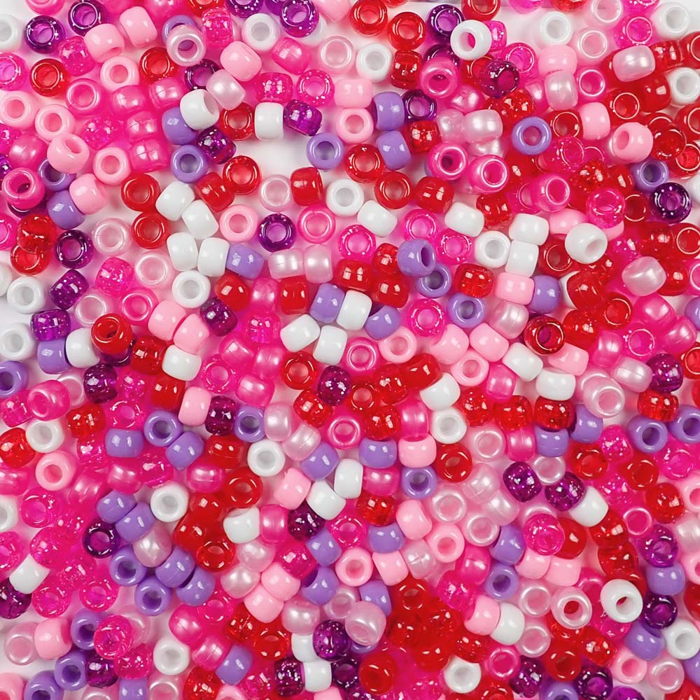 Valentine's Mix Pony Beads for bracelets, jewelry, arts craft