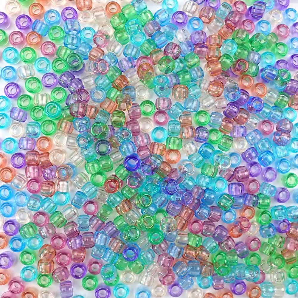 Fun Opaque Multi-color Mix Plastic Pony Beads 6 x 9mm