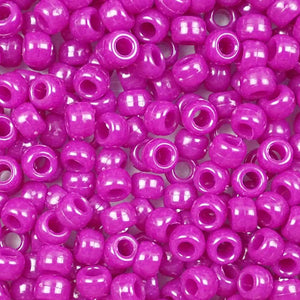 Boysenberry Dark Pink Plastic Craft Pony Beads, Size 6 x 9mm