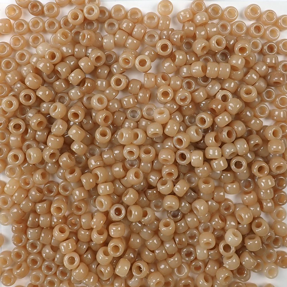 Antique Bone Marbled Plastic Pony Beads 6 x 9mm, about 100 beads