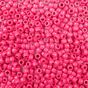 Vintage Rose Opaque Plastic Craft Pony Beads, Size 6 x 9mm
