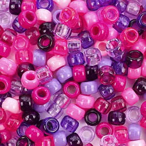 Berry Medley Mix Plastic Pony Beads 6 x 9mm,